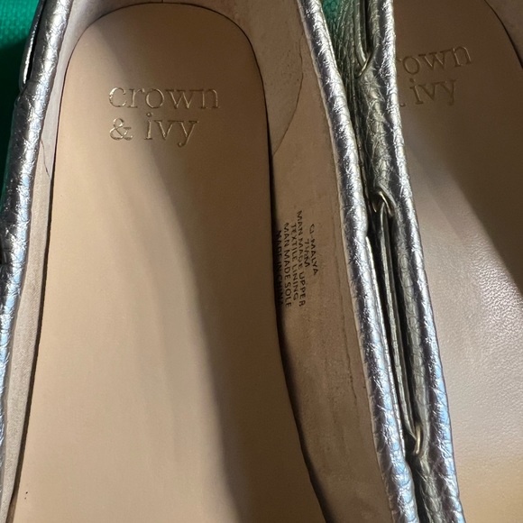 Crown & Ivy sz 7.5 Gold Malya flats NWOT - Picture 6 of 13
